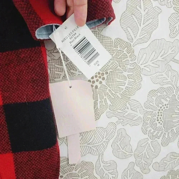NWT Avec Les Filles Shaket Plaid Wool Blend Quilted Button Women's Coat M 501 - Picture 6 of 10